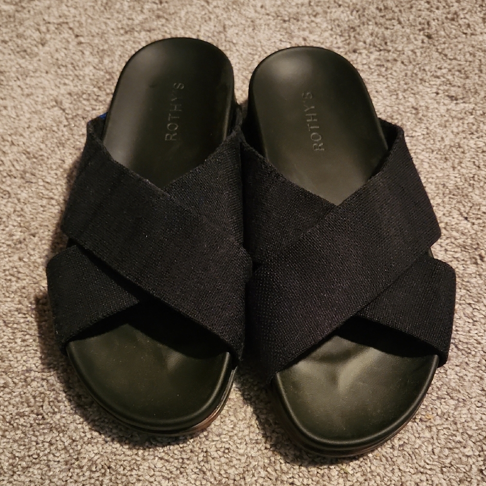 Rothy's Black Slide Sandals